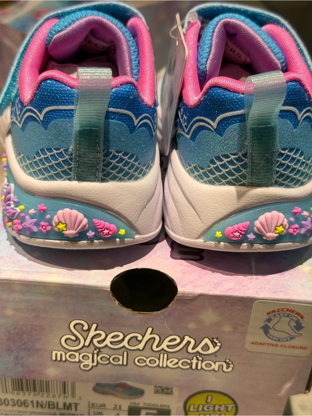 Skechers Mermaid Dreams Kids Light-Up Sneakers - Blue & Pink